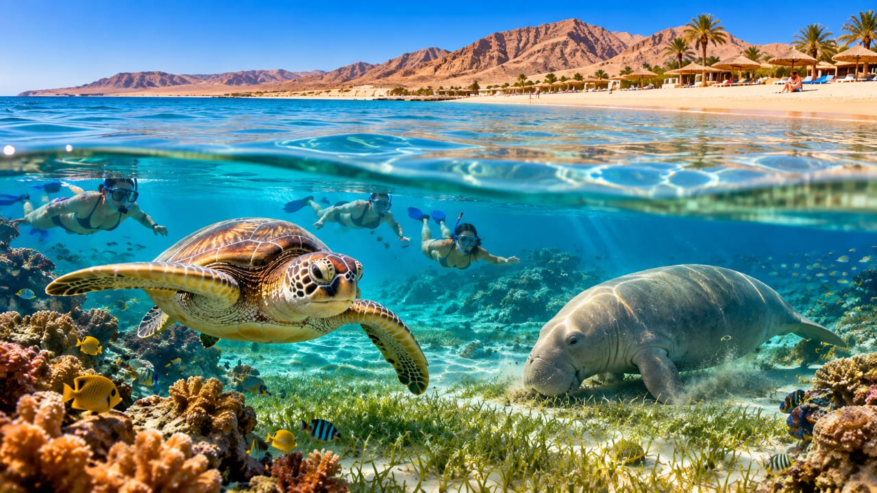 Abu Dabbab sea turtles